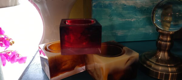 Resin Votive Candle holders - Natural tones