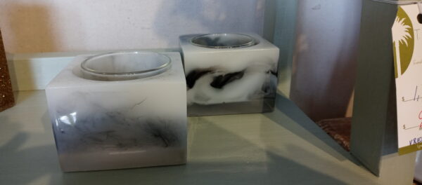 Resin Votive Candle holders - Black and Whites