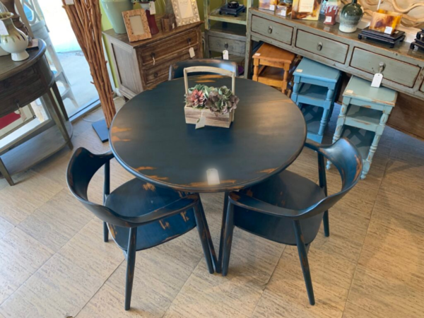 Ahzi Table with Ahzi Chairs - Electric Blue