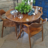 Ahzi Table with Ahzi Chairs - Medium Brown