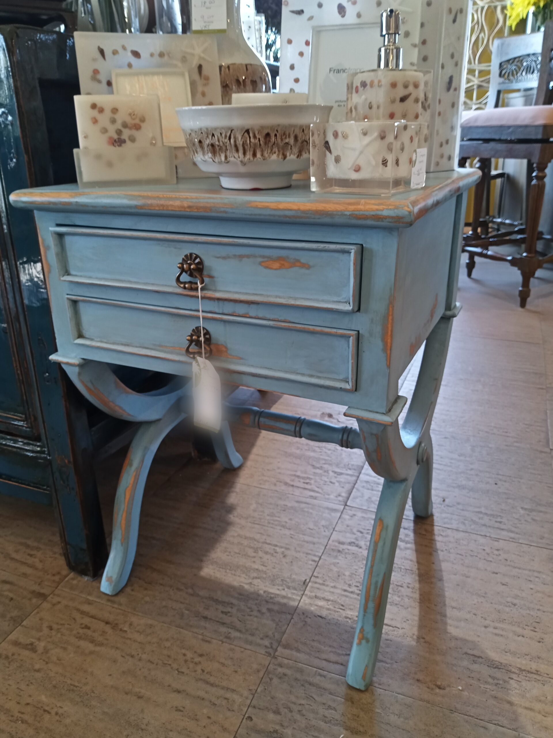 Cannoly Side Table - Ocean Blue