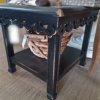 Carved Side Table - Black Electric