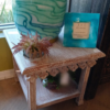 Carved Side Table - White Wash