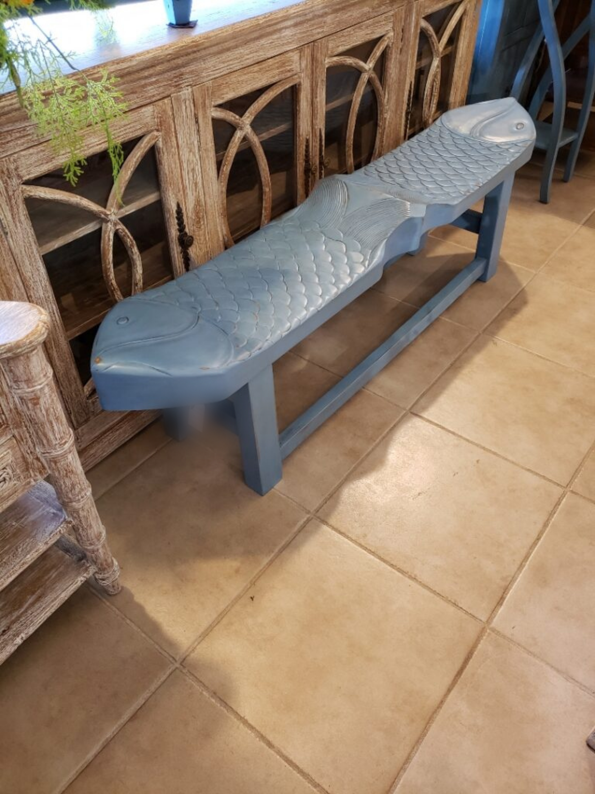 Fish Bench - 2-Seater - Ocean Blue