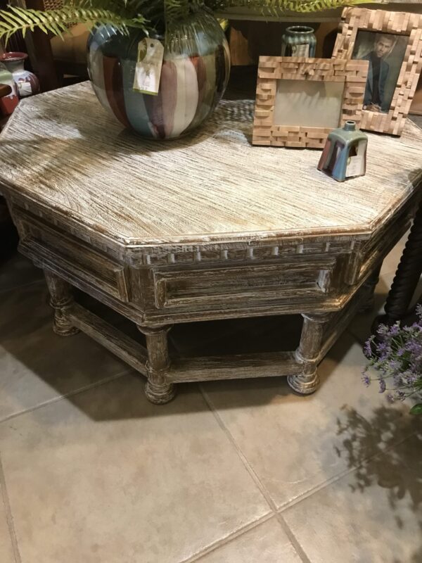 Octagonal Coffee Table - White Wash