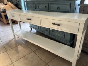 Zaki Console Table - Mahogany/Tigerwood white classic