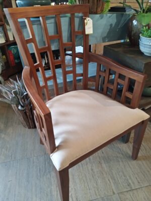 Window Pane "Tomy" Arm Chair - Medium Brown
