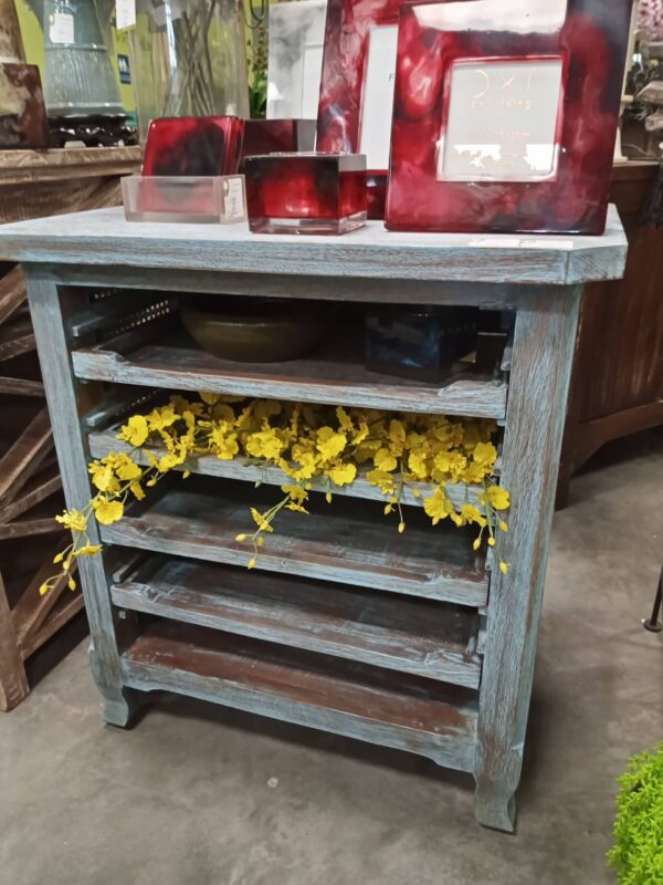 4-Shelf Side Table - Blue Wash