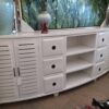 8ft Samrong Half-Moon Console - Solid White
