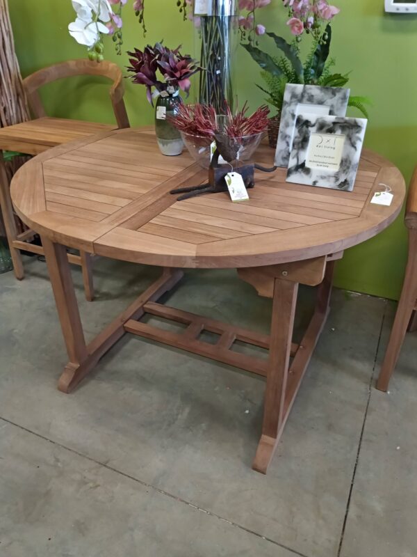 Melody Round Extension Teak Dining Table - 4ft - 6ft