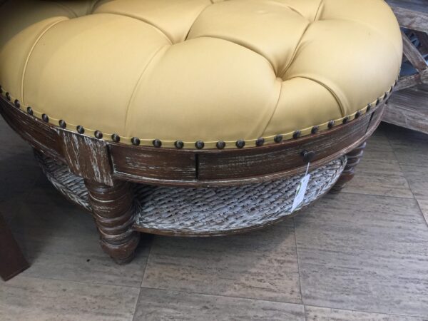 Ottoman with Cushion and Drawer - Pecan