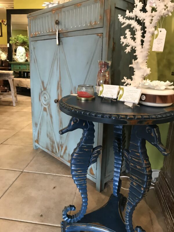 Seahorse Side Table with Baygon Chest - Blue Electric