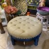 Ottoman with Cushion and Drawer - Electric Blue