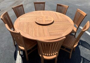 Basket Table - 6ft - Pictured with Lazy Susan