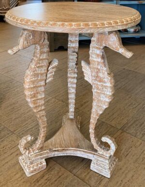 Seahorse Side Table - White Wash