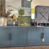 Bagus low console solid doors - Mahogany/Tigerwood blue sunrise