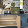 Bagus low console solid doors - Mahogany/Tigerwood blue sunrise