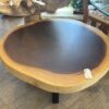Live Edge Coffee Table Round - Suar wood w/metal base