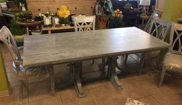Lugo Table with XX Chairs - Grey Wash