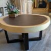 Live Edge Coffee Table Round - Suar wood w/metal base