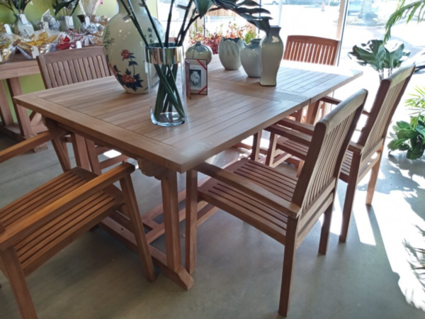 Melody Rectangle Extension Teak Dining Table - 6ft - 8ft