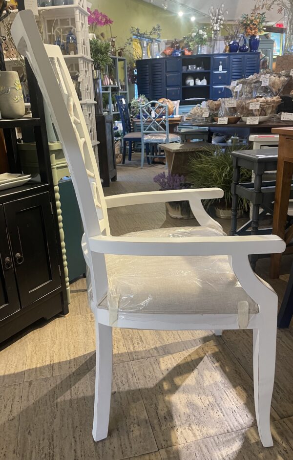 Coral Back "Ranting" Arm Chair Side Profile- White CL (WCL)