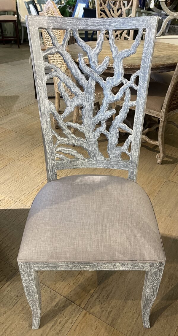 Coral Back "Ranting" Side Chair- Grey Wash