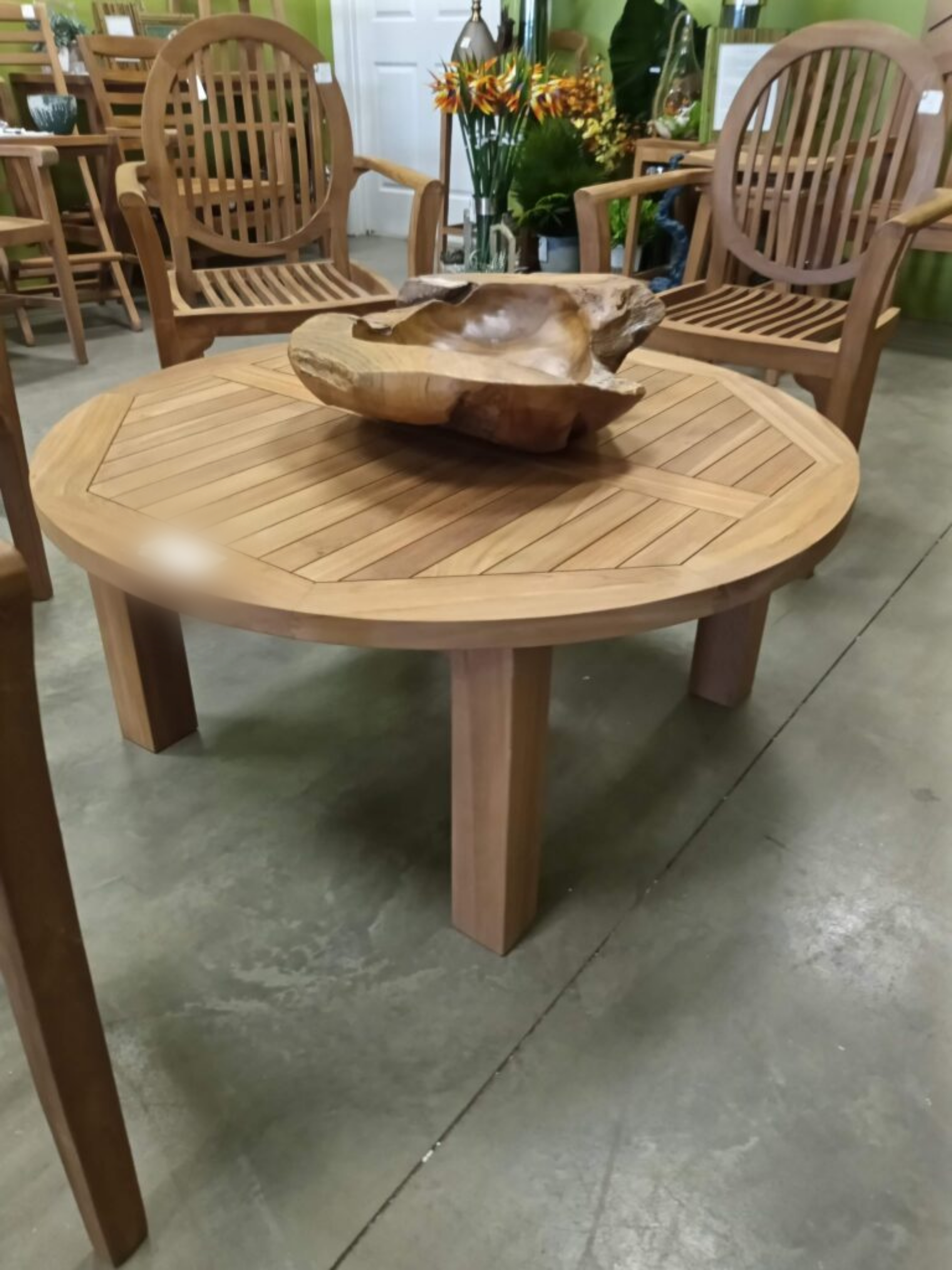 Round Teak Coffee Table - 42 inch