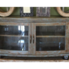 Samrong Half Moon Console - 6.5ft with Glass Doors - Blue Green