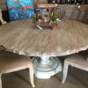 Scallop Flower Dining Room Table - White Wash