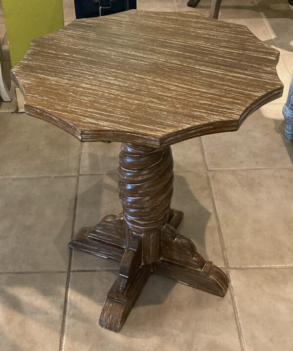 Scalloped Side Table- Pecan