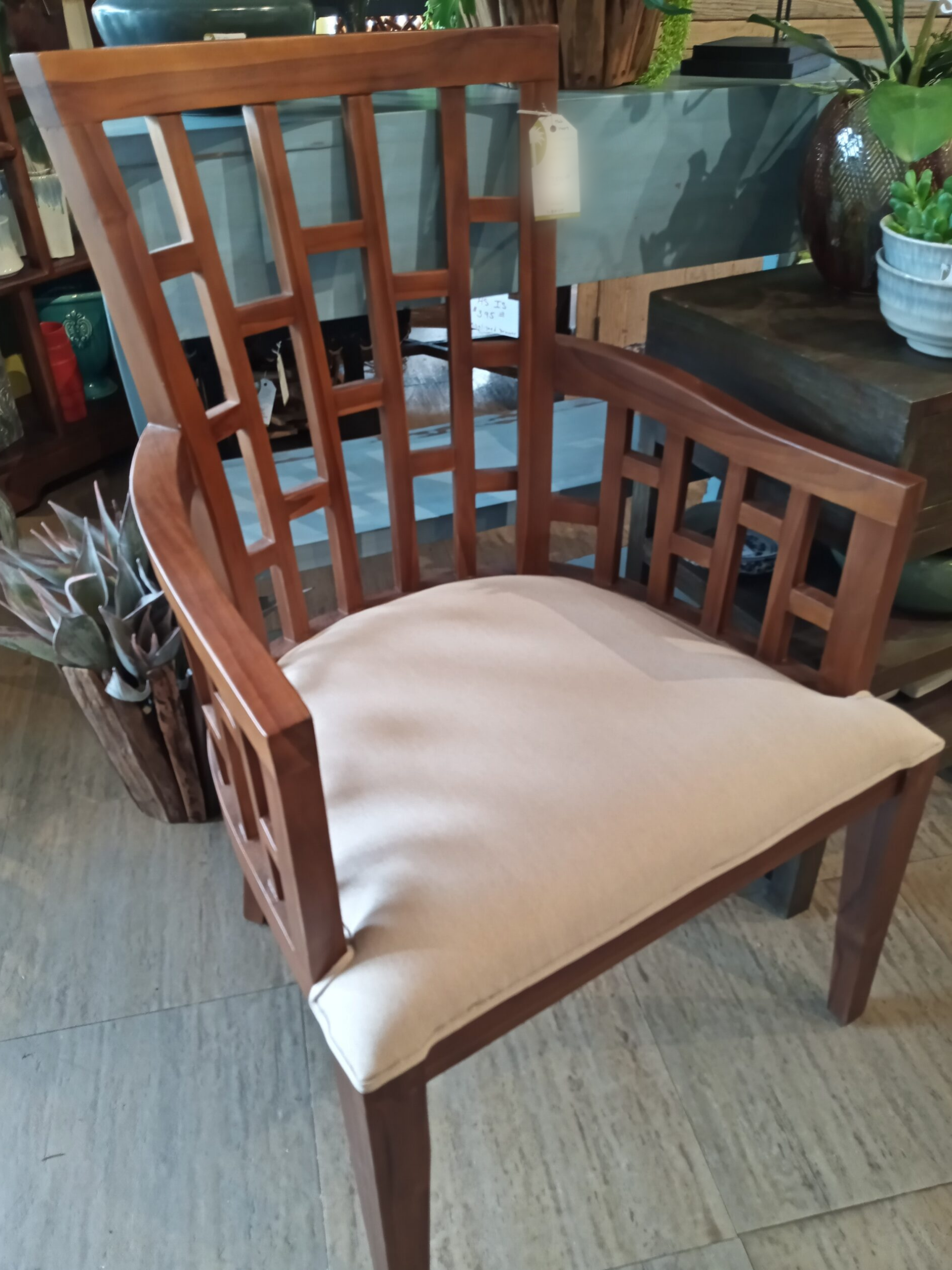 Window Pane Tomey Chair - Medium Brown