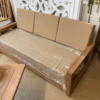 Savannah Teak Couch - 3 Seater - Brown Cushion
