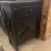 X Side Table with 1 Drawer 1 Door Black Electric