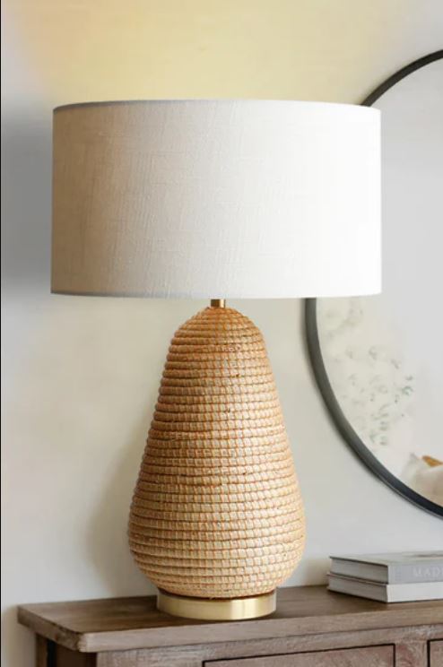 Golden aqua table lamp