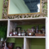 Manor Mirror with Asymmetrical Bookcase - Pecan